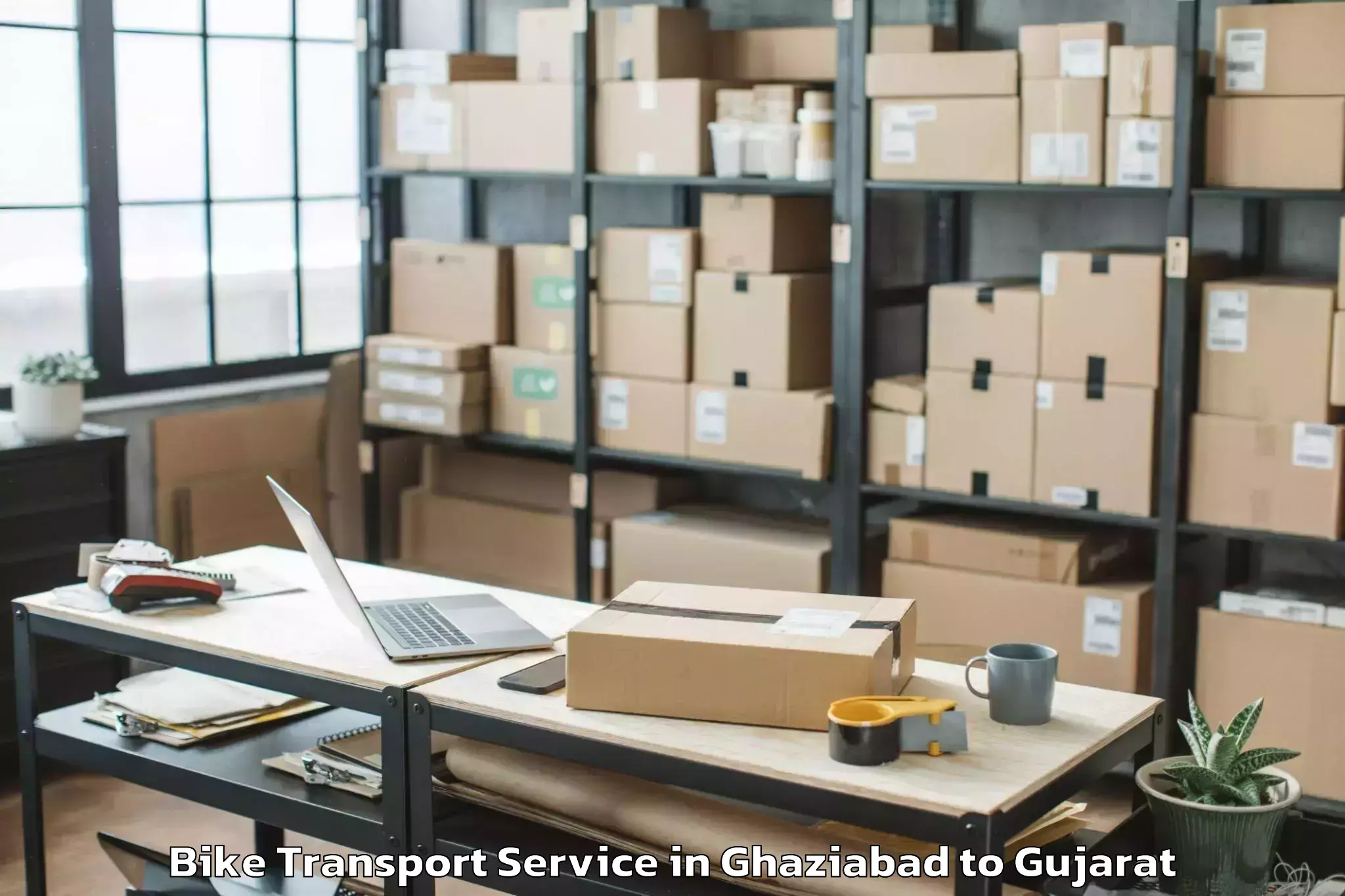 Book Ghaziabad to Dhanera Bike Transport